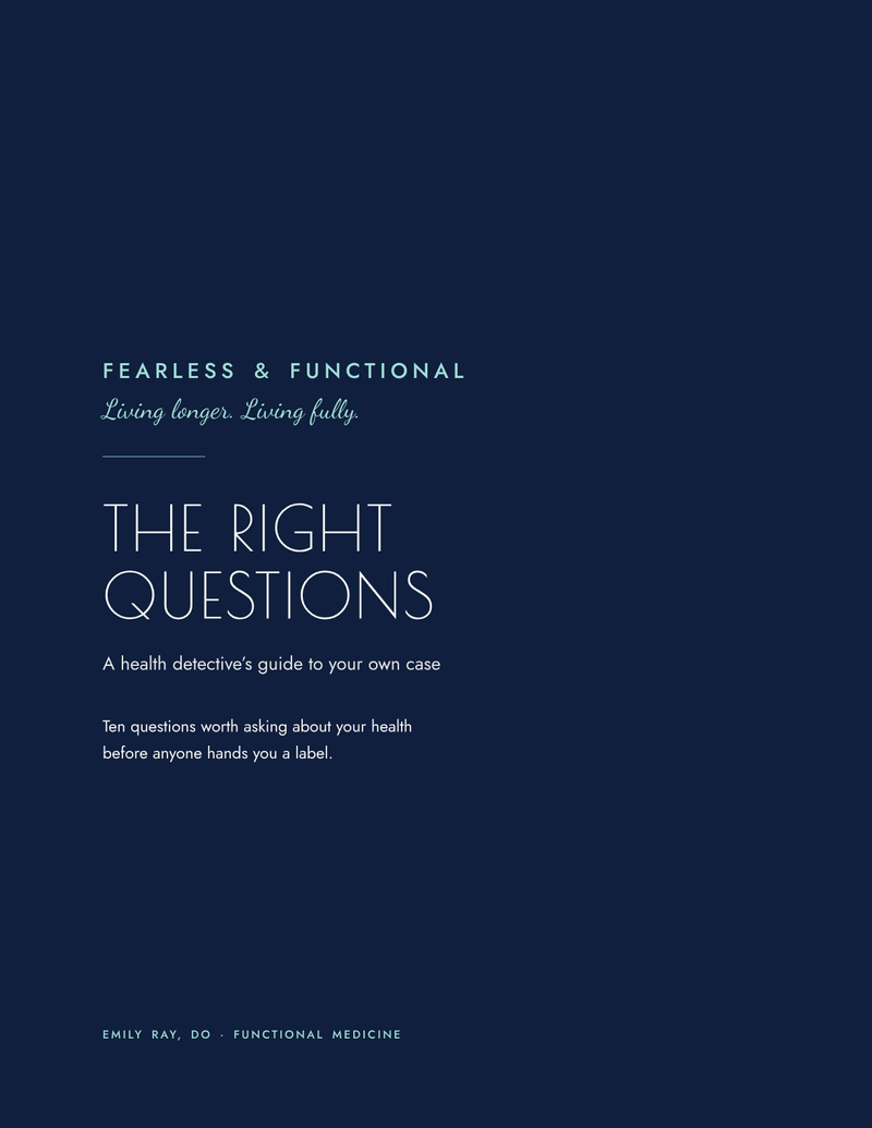 Cover of The Right Questions, a 13-page workbook